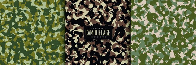 Abstracte camouflage naadloze patronen instellen