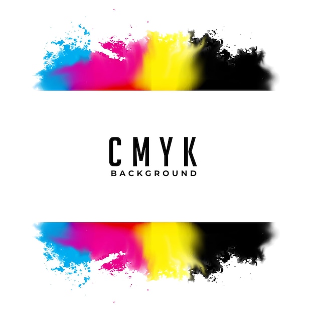 Gratis vector abstracte cmyk-aquarel splatter achtergrond