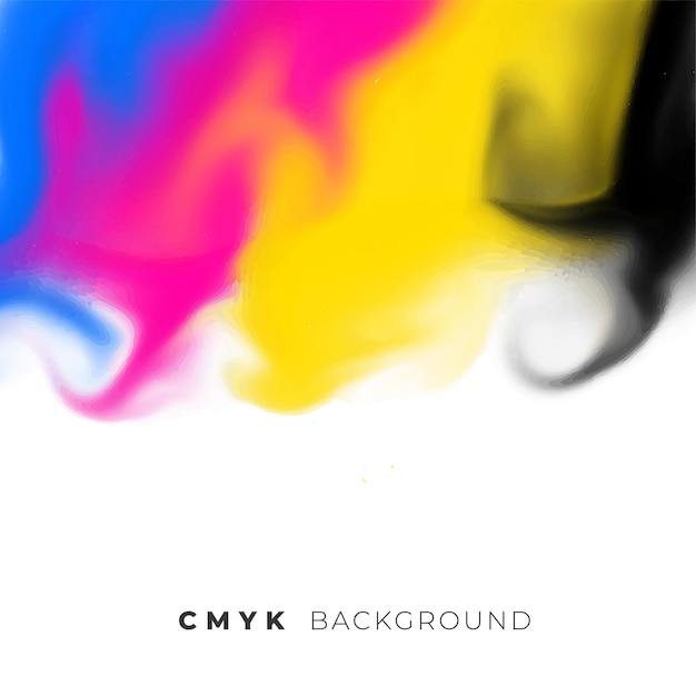 Gratis vector abstracte cmyk-kleuren aquarel achtergrond