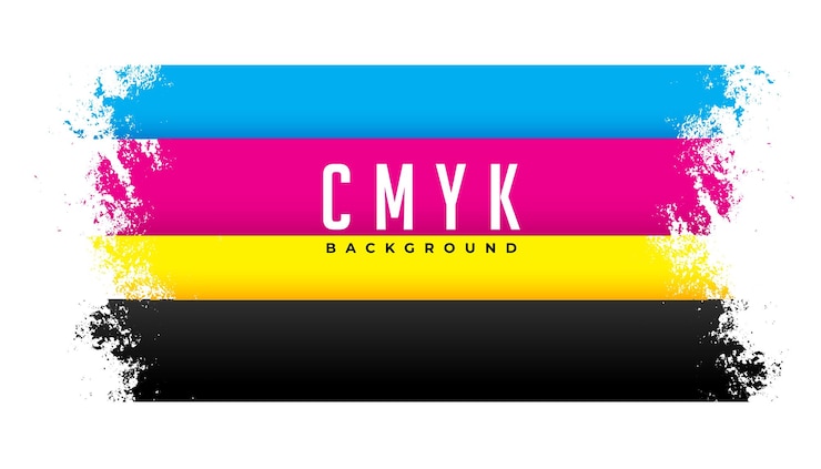 Gratis Vector abstracte cmyk-kleuren noodlijdende achtergrond