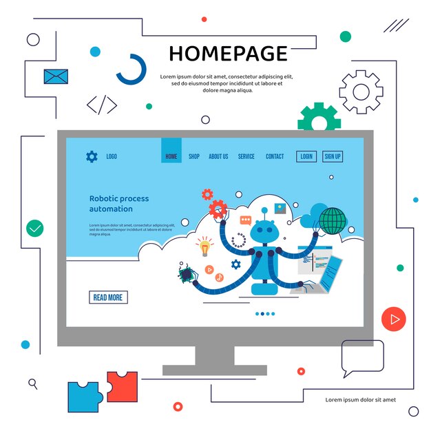 Abstracte creatieve startpaginaillustratie