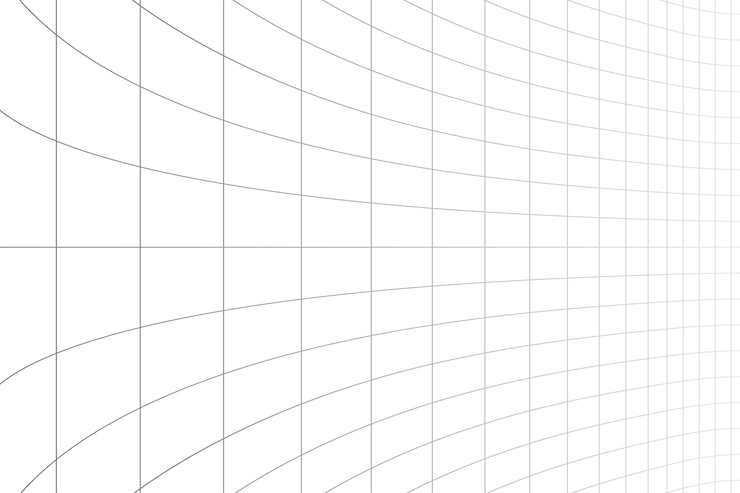Gratis Vector abstracte curve perspectief rasterlijnen op witte achtergrond