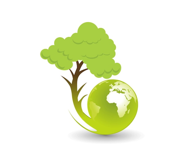 Abstracte Eco Tree-illustratie met Swirl Globe Vector-illustratie