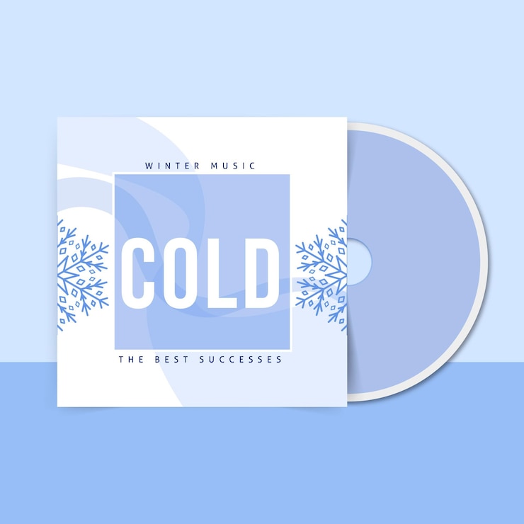Gratis Vector abstracte eenkleurige cd-hoes voor de winter