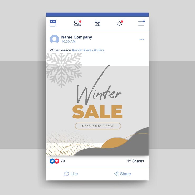 Gratis Vector abstracte elegante winter facebook-post