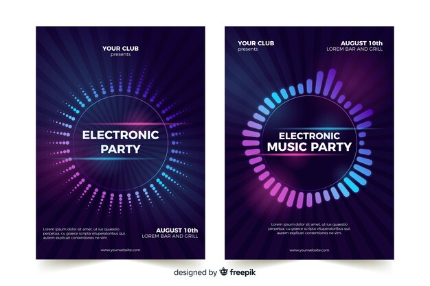 Abstracte elektronische muziek poster sjabloon