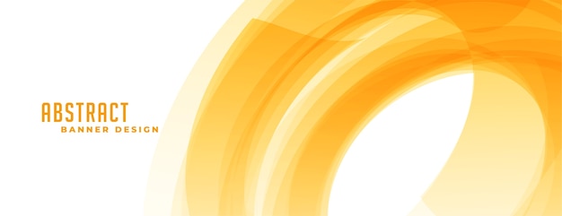 Abstracte gele banner in spiraalvormstijl
