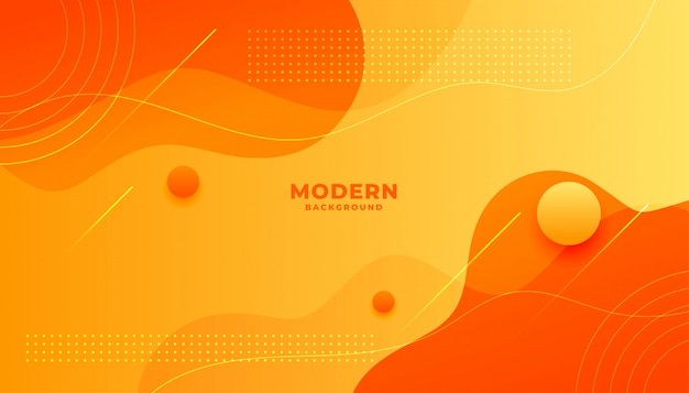 Abstracte gele en oranje vloeibare vorm moderne achtergrond