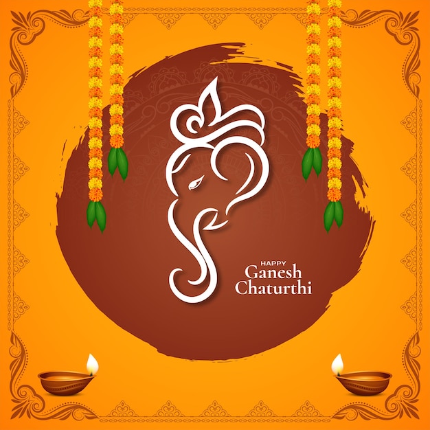 Abstracte gelukkige ganesh chaturthi indiase festival viering achtergrond vector