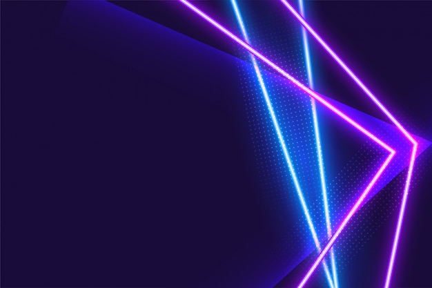 Gratis vector abstracte geometrische blauwe en paarse neon achtergrond