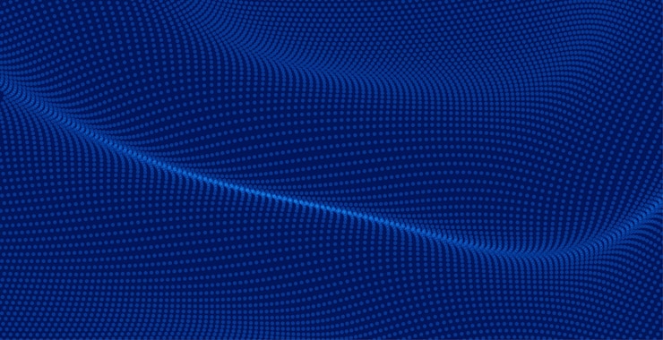 Gratis Vector abstracte gestippelde deeltje digitale achtergrond met dynamische maasstructuur