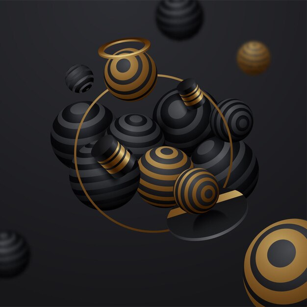 Abstracte gestreepte bollen vector background