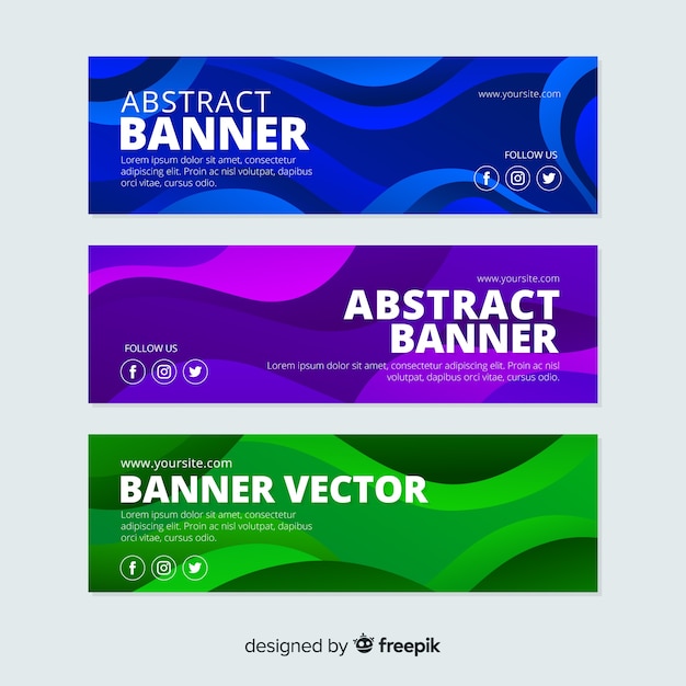 Abstracte golven banner set