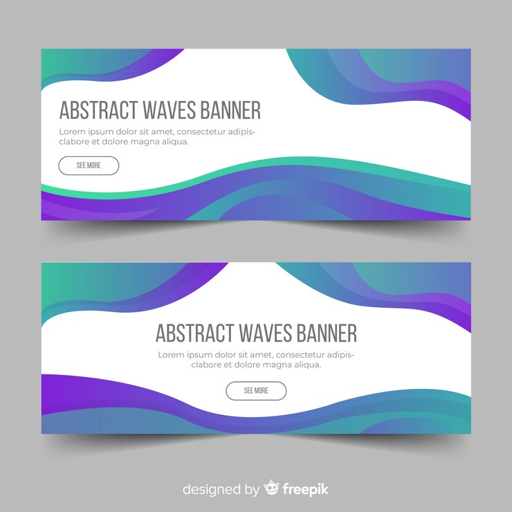 Gratis Vector abstracte golvenbanners