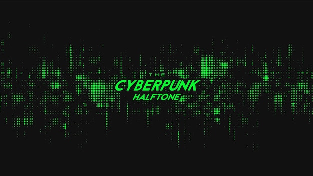 Abstracte groene cyberpunk halftone geluidsgolf