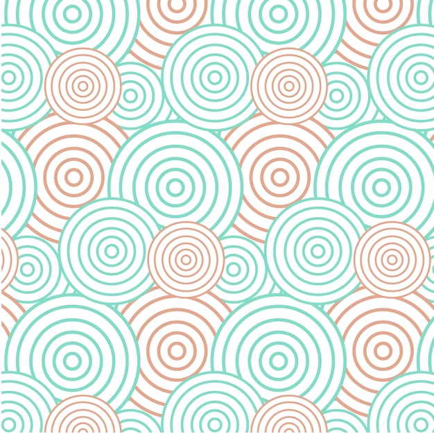 Abstracte groene en oranje cirkelachtergrond - naadloos patroon