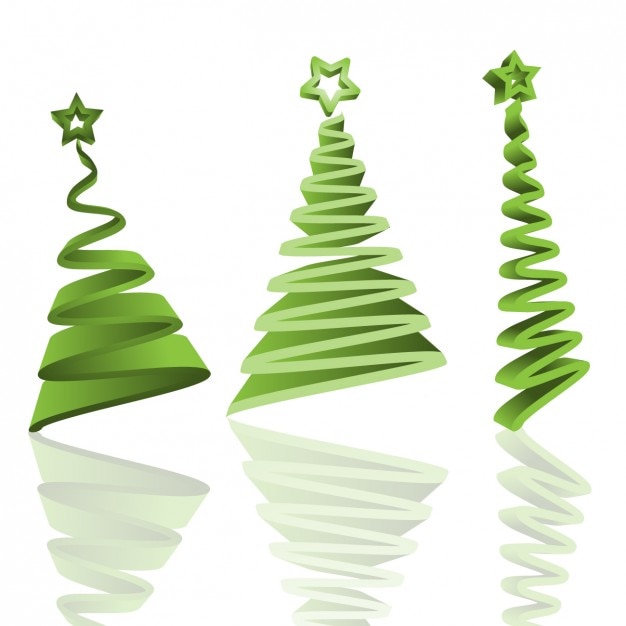 Gratis vector abstracte groene kerst bomen