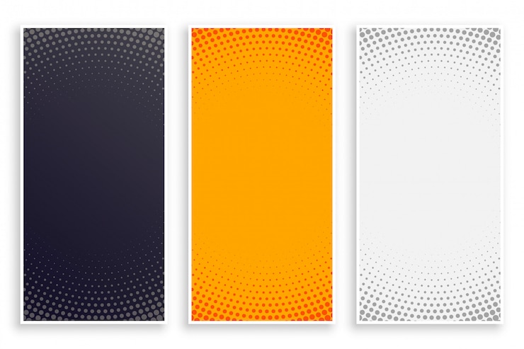 Gratis Vector abstracte halftone stijl lege verticale banners set
