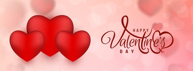 Abstracte Happy Valentine's day wazig harten banner