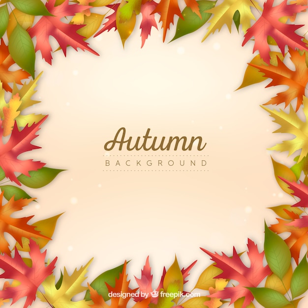 Gratis vector abstracte herfst frame achtergrond