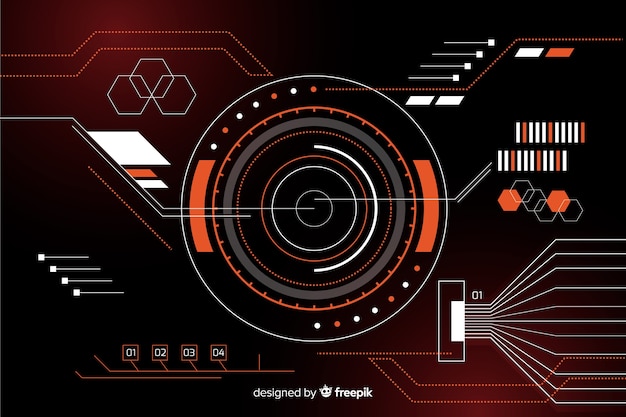 Abstracte hud technologie zwarte achtergrond