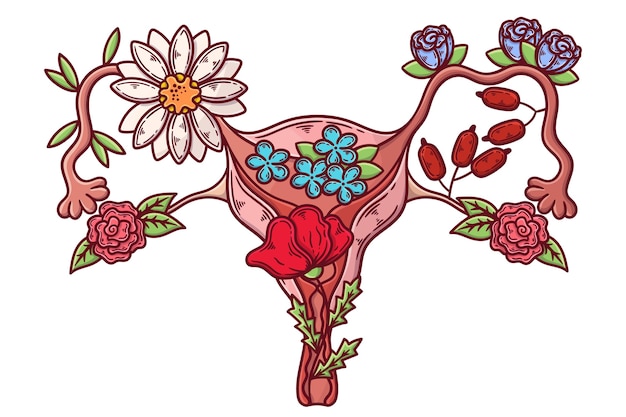 Abstracte illustratie van vrouwelijk voortplantingssysteem concept