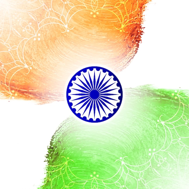 Abstracte indiase vlag thema aquarel achtergrond