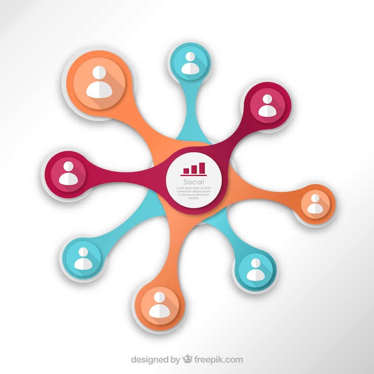Gratis Vector abstracte infographic met cirkels