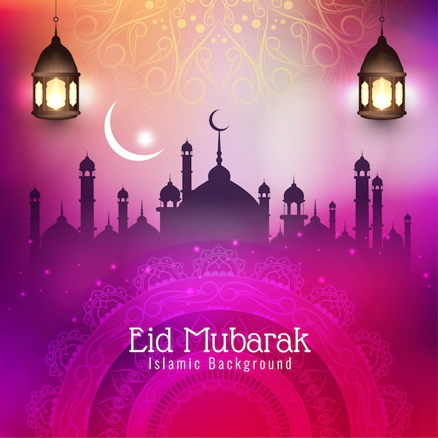 Gratis vector abstracte islamitische het festival modieuze achtergrond van eid mubarak