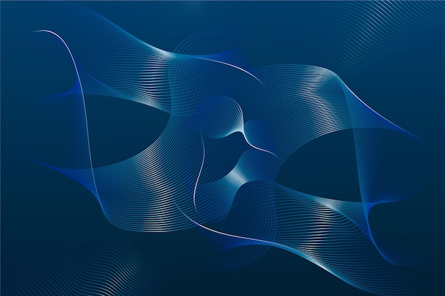 Gratis vector abstracte klassieke blauwe achtergrond met golvende lijnen