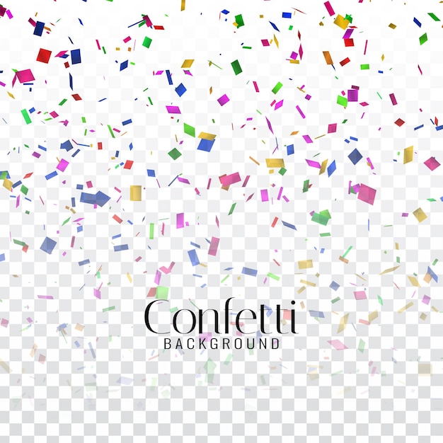 Abstracte kleurrijke confetti decoratieve transparante achtergrond vector