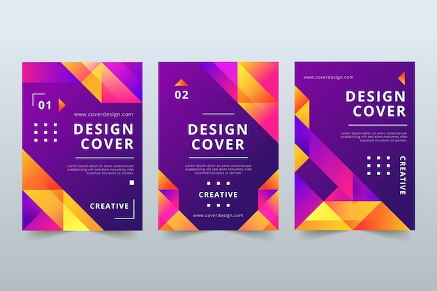 Abstracte kleurrijke covers concept