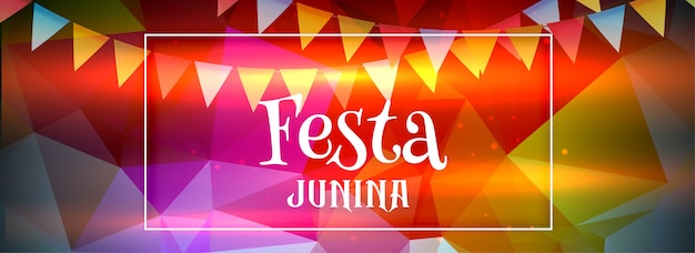 Abstracte kleurrijke festa Junina banner