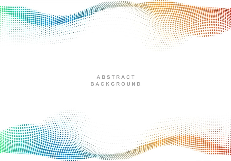 Gratis Vector abstracte kleurrijke gestippelde golfachtergrond