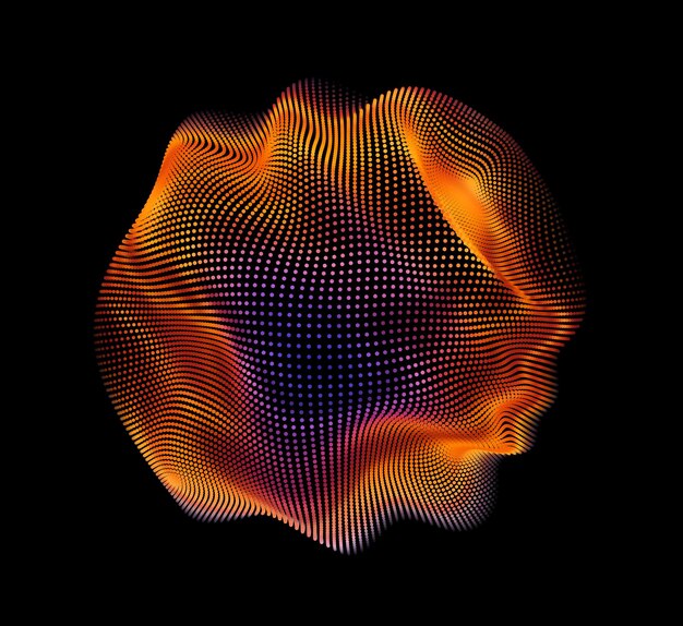 Abstracte kleurrijke mesh op donkere achtergrond.