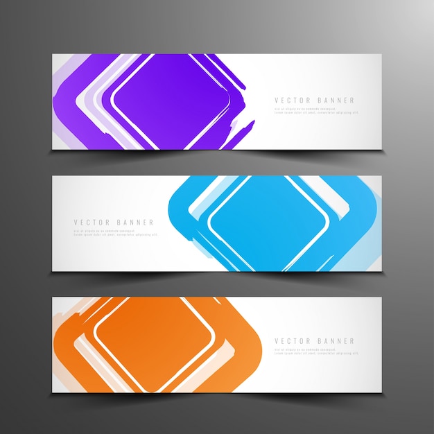 Gratis vector abstracte kleurrijke moderne banners et