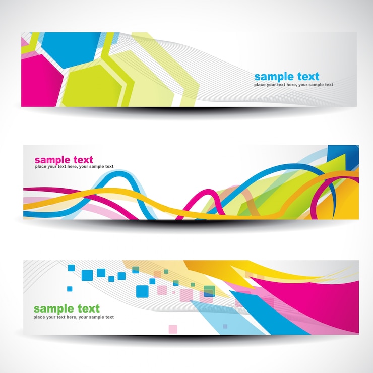 Gratis Vector abstracte koptekst vector set 7
