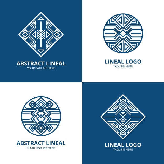 Abstracte lineaire logo-collectie