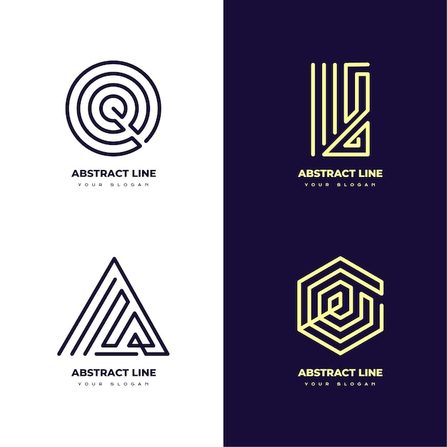 Abstracte lineaire logo-collectie