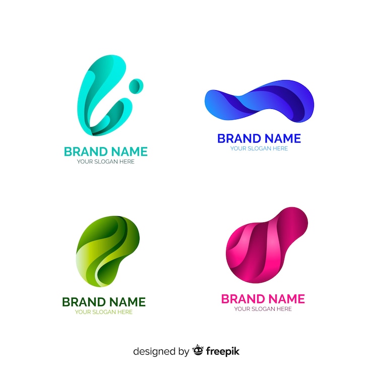 Gratis Vector abstracte logo vlakke collectie