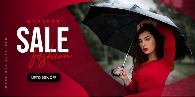 Abstracte Mode Monsoon Sale Banner Aanbieding Korting Zakelijke Achtergrond Gratis Vector