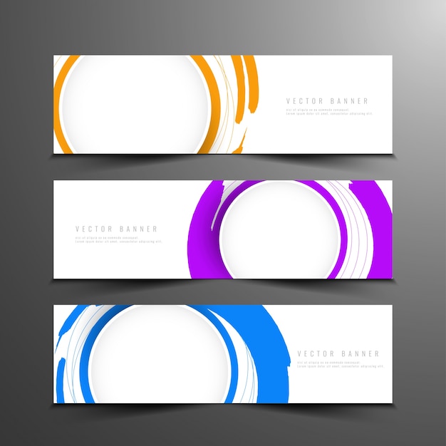 Abstracte moderne kleurrijke banners et