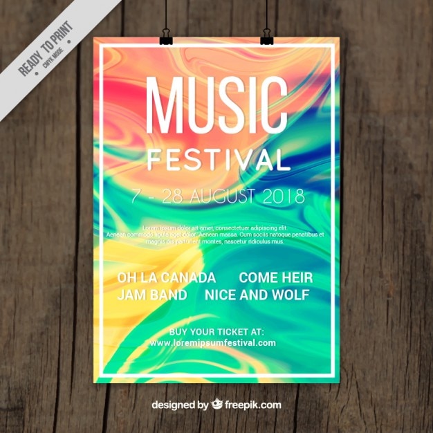 Abstracte moderne muziek festival poster