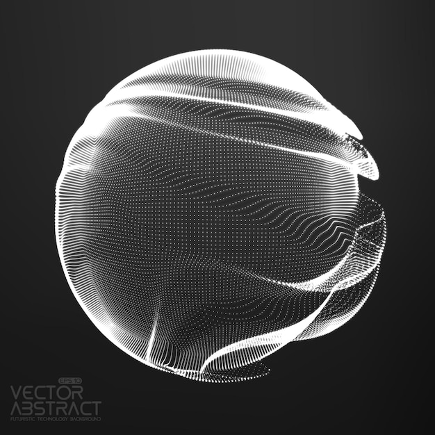Gratis vector abstracte monochrome mesh bol
