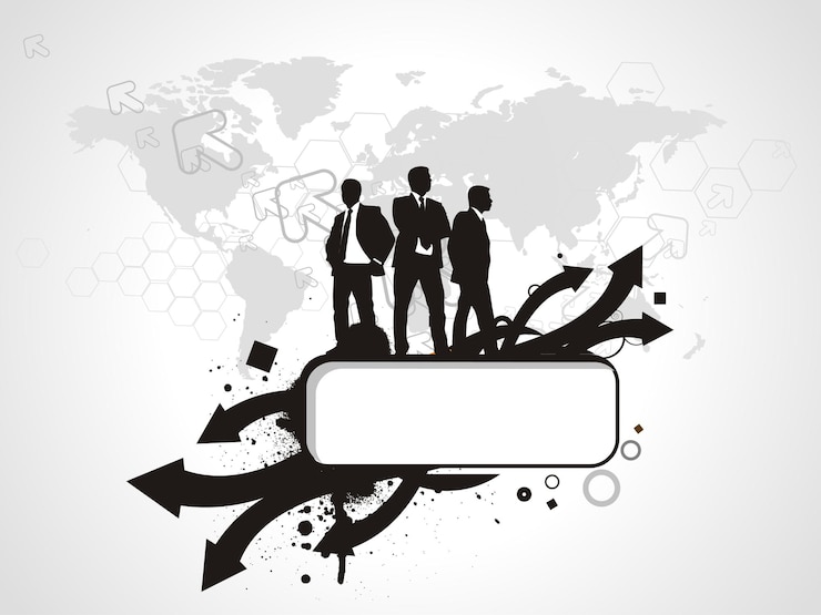 Gratis Vector abstracte mozaïek achtergrond met staande succes zakenman silhouet vectorillustratie xaxa