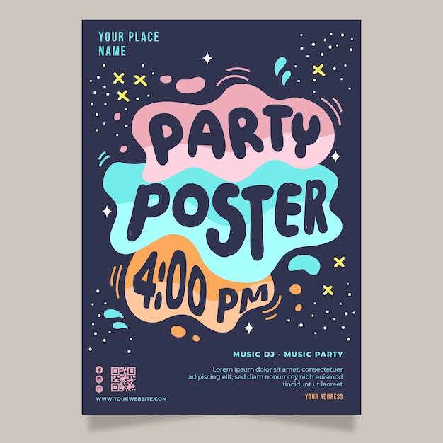 Abstracte muziek partij poster