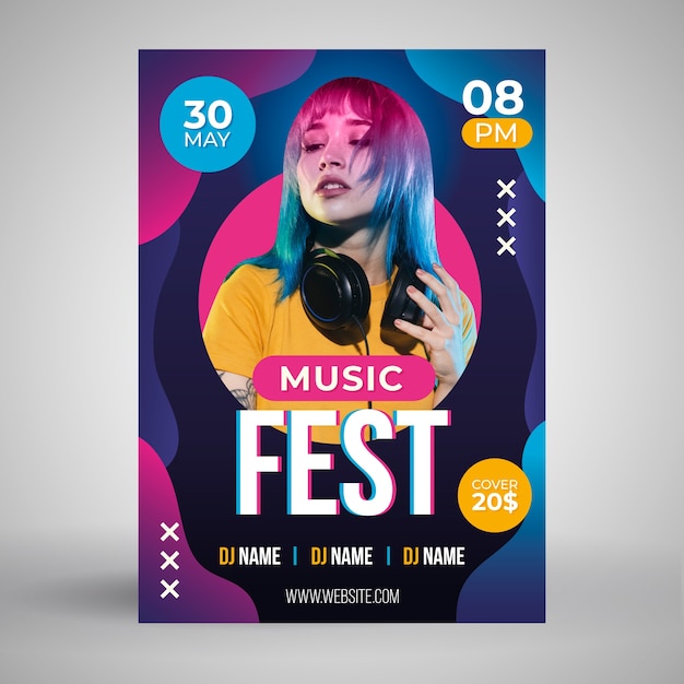 Abstracte muziek poster concept