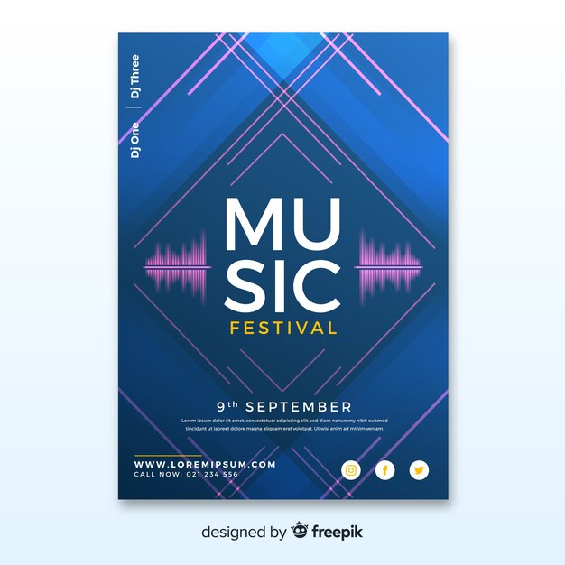 Abstracte muziekfestivalaffiche