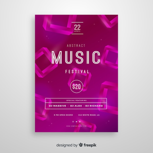 Gratis vector abstracte muziekfestivalaffiche