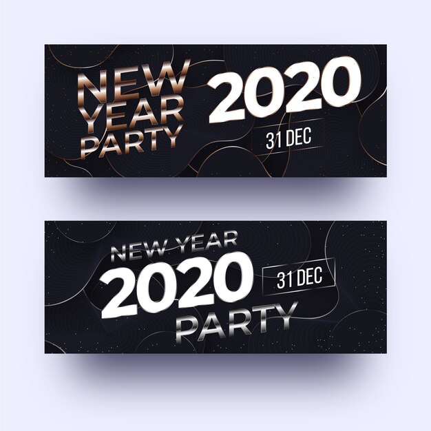 Abstracte nieuwe jaar 2020 partijbanners